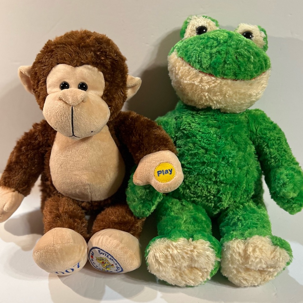 Monkey and Frog with sound Plush Build A Bear